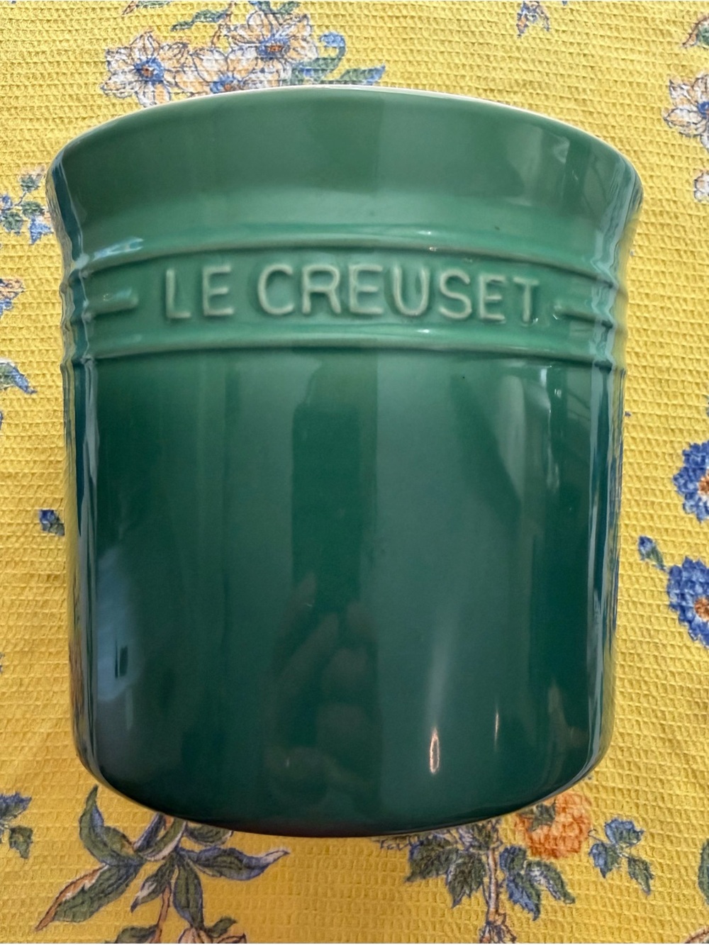 Le Creuset Jade Utensil Crock with Stoneware Base